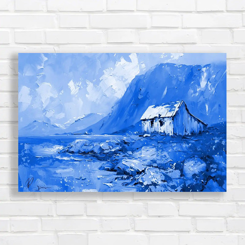 Scenic lakeside cabin blue - cabin,