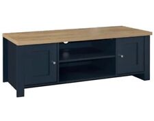 Highgate Navy and Oak Large TV Unit Living Room Furniture Media Storage