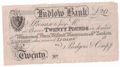Ludlow bank unissued 20 - ludlow,