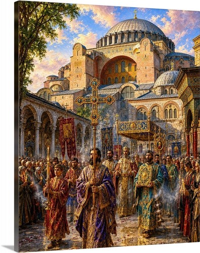 Byzantine easter procession - byzantine,