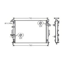 AVA Engine Cooling Radiator Aluminium Fins 672mm Core Length Fits Ford Volvo