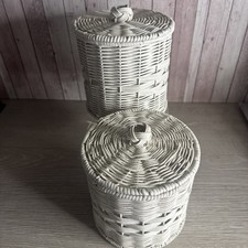 Pair Of White Lidded Small