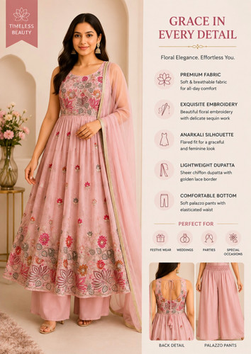 Women embroidered anarkali - women’s,