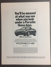 Porsche 968 Cabriolet Lease Advertising Slick Print - RARE!! Awesome Frameable