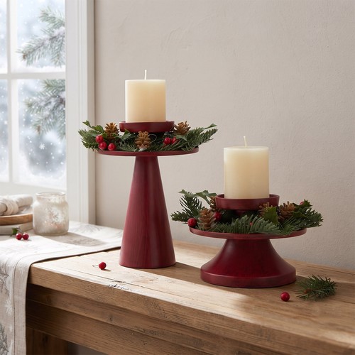 Christmas candle holder set - christmas,