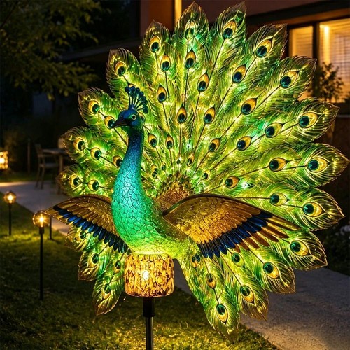 Auto solar peacock light - auto-on,