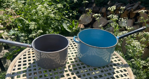 Vtg enamel garden - garden, planters