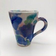 Vintage Dartington Pottery Mug 1990s Stoneware Abstract Floral Design - Marked