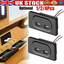 Fast Car Charger 2 Usb For Camper Van Caravan/Motorhome Universal Socket Adapter