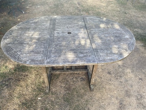 Teak garden table - teak, oval