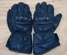 Schoeller Keprotec Black Leather Motorbike Gloves With Armour Size M.
