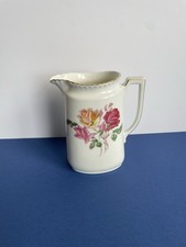 Vintage Jug Creamer Czechoslovakia Victoria Rose Design Fine China Gold Trim