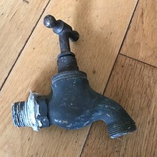 VINTAGE SOLID  BRASS GARDEN TAPS  Ref67 - (Black D 4 )