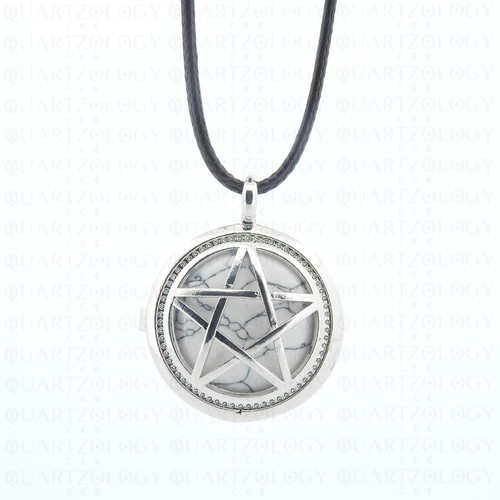 Crystal pentagram pendant - crystal,