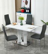 Dining Table Set White High
