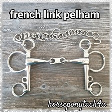  FRENCH LINK SHOWING PELHAM SNAFFLE BIT 4.5 TO 5.5 INCH ENGLISH MADE QUALTY