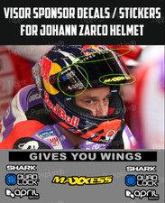 Visor Decals Stickers for Johann Zarco Helmet