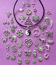 Black Leather Choker Necklace 4mm Thick with a Choice of Charms - Great Quality