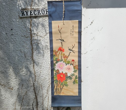 Vintage chinese hanging scroll - hanging,
