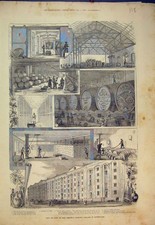 Original Old Antique Print