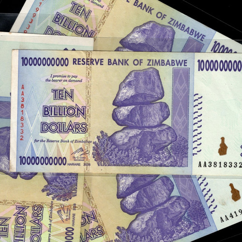Zimbabwe ten billion - billion, dollars