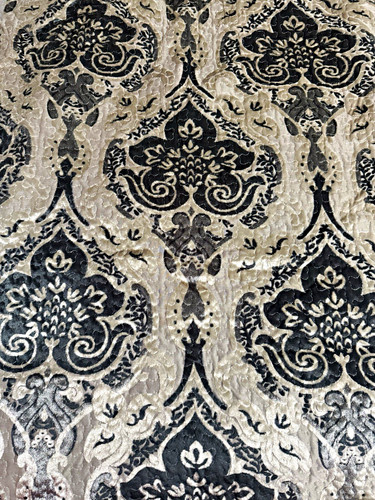 Grey black damask throw - black,