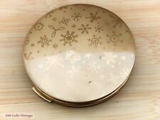 Stratton Gold Tone Snowflakes Vintage Make Up/Powder Compact-0li