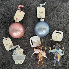 Harrods  'My 1st Christmas' Glass Teddy - Baby Pram or 1st Bauble 2024