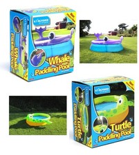 WHALE / TURTLE INFLATABLE PADDLING POOL WITH SPRINKLER SPRAY GARDEN OUTDOOR FUN 