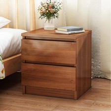 Wooden 2 Drawers Bedroom Bedside Cabinet Furniture Storage Nightstand Side Table