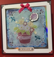 Handcrafted Greeting Cards set of 4 greeting cards embossed parchment, 8" square