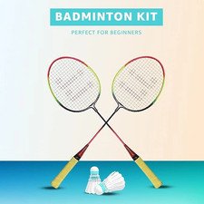 Badminton 2 Racket and Shuttlecock Set Lightweight Durable Outdoor Sports Set UK