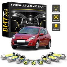 7x LED Interior Light Bulbs Package + Tool For RENAULT CLIO MK3 SPORT 2005-2012