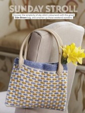 TEXTURED KNITTED BAG -  Knitting Pattern - SIAN BROWN / ROWAN HEMP TWEED ARAN