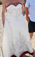 Alfred Angelo Embroidered wedding dress Cream/Claret(red) Size 18 Lace Up Back