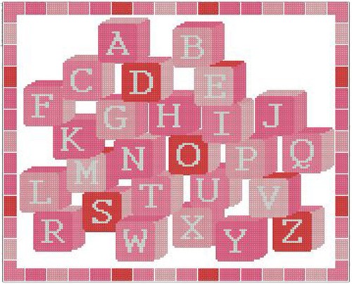 Alphabet girls pink cross - alphabet,