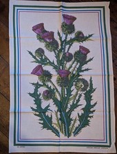 Unused Vintage Scottish Tea Towel Thistle Elizabeth P Hamiltons Lockhart Cottton