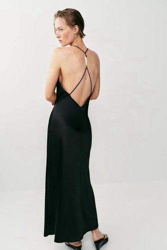 Zara cowl neck satin dress - cowl,