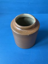 French Vintage brown Glazed Jar  Stoneware Kitchenware flower vase Storage 