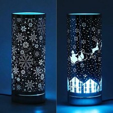 AROMA CHRISTMAS TOUCH LAMPS CYLINDER WAX MELT OIL BURNER COLOUR CHANGING XMAS