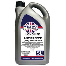 5L Longlife Antifreeze Concentrate Red BS6580 Silicate Free