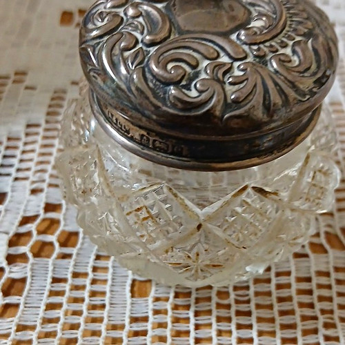 Cut glass trinket box - cut,