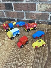 ELC Etc Bundle of Magnetic Wooden Road Track Vehicles Cars, Breakdown Lorry Van