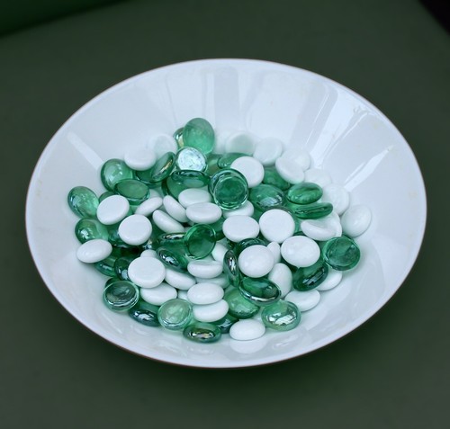 White glass stones pebbles - glass,