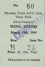 TICKET: Swansea Town v Norwich