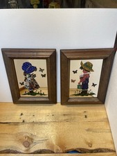 HOLLIE BOBBIE AND FRIEND Vintage 5" x 7" Carnival Mirrow Art Framed COLLECTABLES