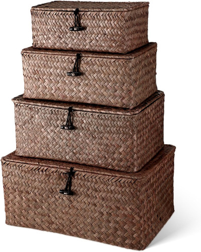 Set wicker baskets with - set,