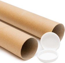 STRONG CARDBOARD POSTAL TUBES A0 A1 A2 A3 A4 IN 50mm & 76mm WITH END CAPS