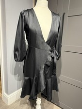 Black satin Tie side wrap