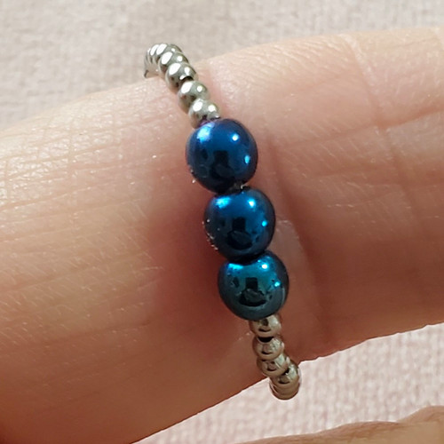 Blue hematite and stainless - hematite,